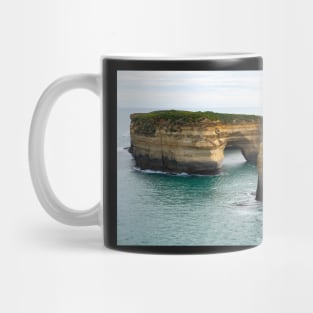 Huge layered limestone cliffs at Loch Ard Gorge, Australia. Mug